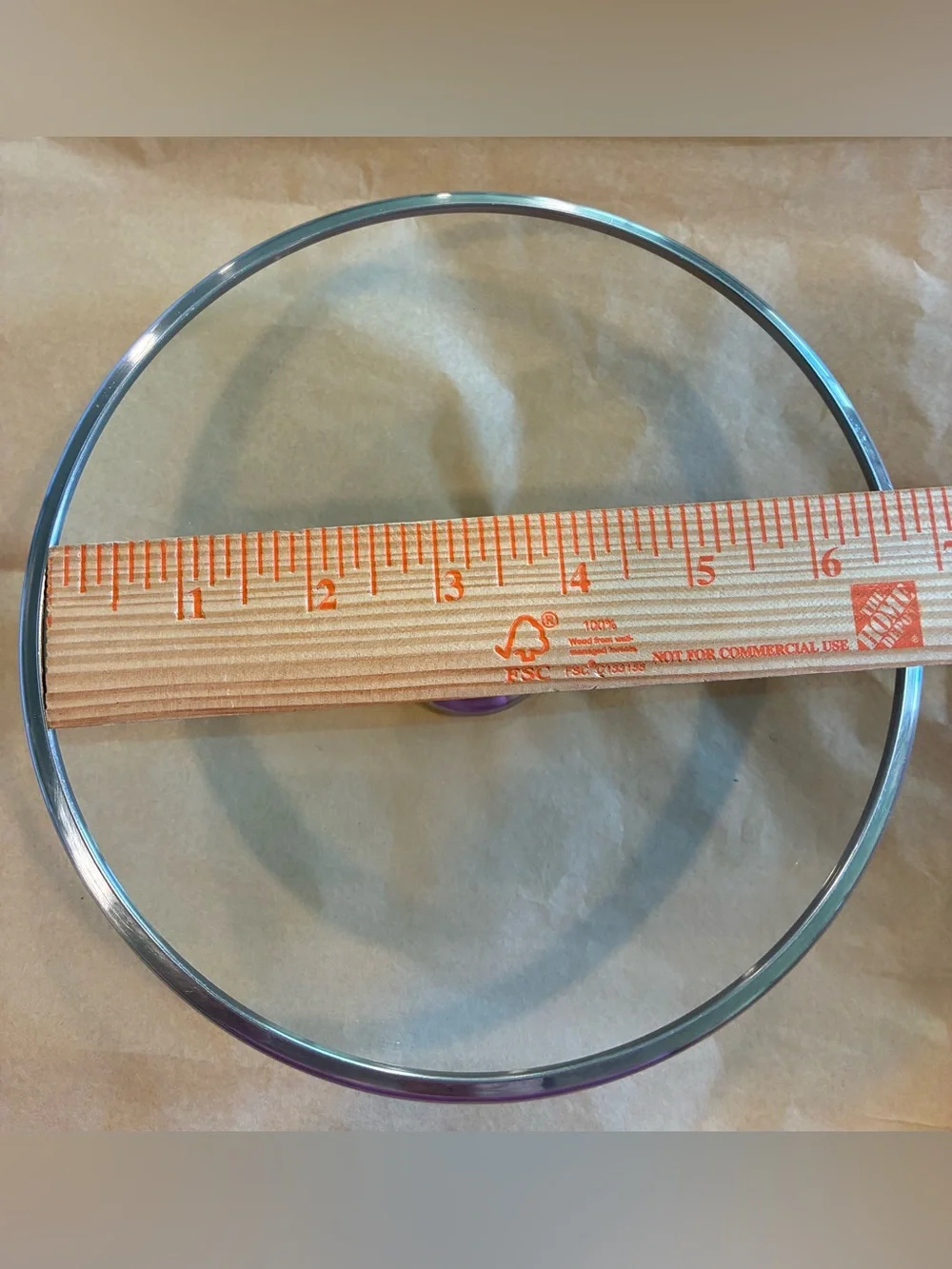 Le Creuset Tempered Glass Lid w/Stainless Steel Knob, For 6.5” Pan; Rare Size